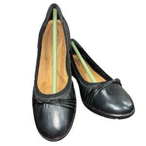 Clarks Women’s Meadow Rae Ballerina Flats Blk Size 11